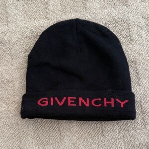 Givenchy Black Hat with Red Lettering
